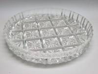Блюдо поднос с высоким бортиком хрусталь СССР диаметр 28 см