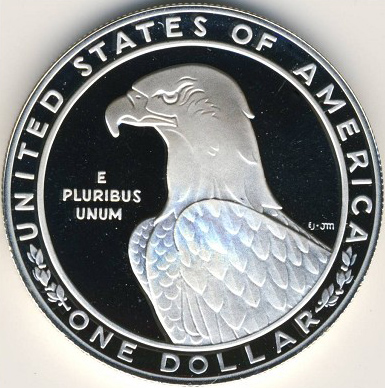 (1983s) Монета США 1983 год 1 доллар   Олимпиада в Лос-Анджелесе. Метание диска Серебро Ag 900  PROO