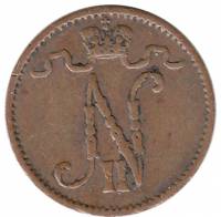 (1909) Монета Финляндия 1909 год 1 пенни    VF