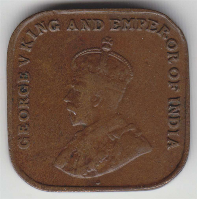 Монета Британская Индия 1926 год 1 цент &quot;Георг V&quot;, XF
