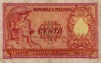 (№1951P-92b) Банкнота Италия 1951 год "100 Lire"