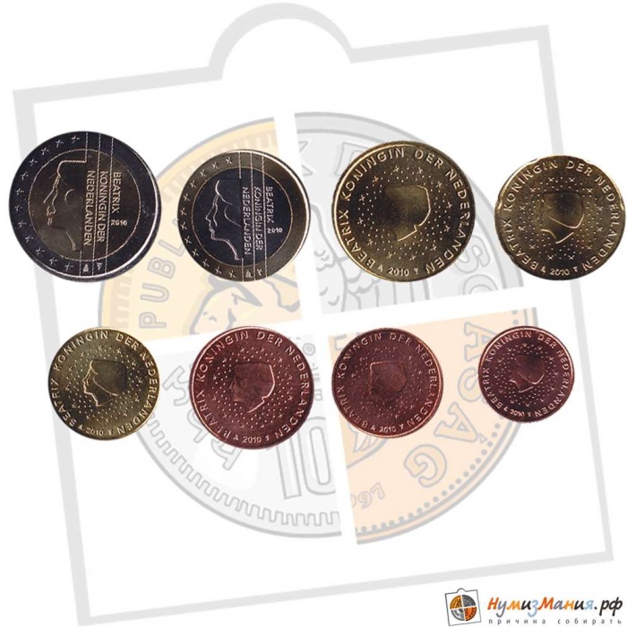 (2010) Набор монет Евро Нидерланды (Голландия) 2010 год   UNC