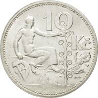 (1932) Монета Чехословакия 1932 год 10 крон "."  Серебро Ag 700  UNC