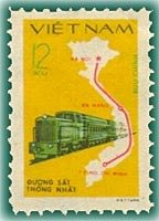 (1980-054) Марка Вьетнам "Поезд"    День телекоммуникаций III Θ