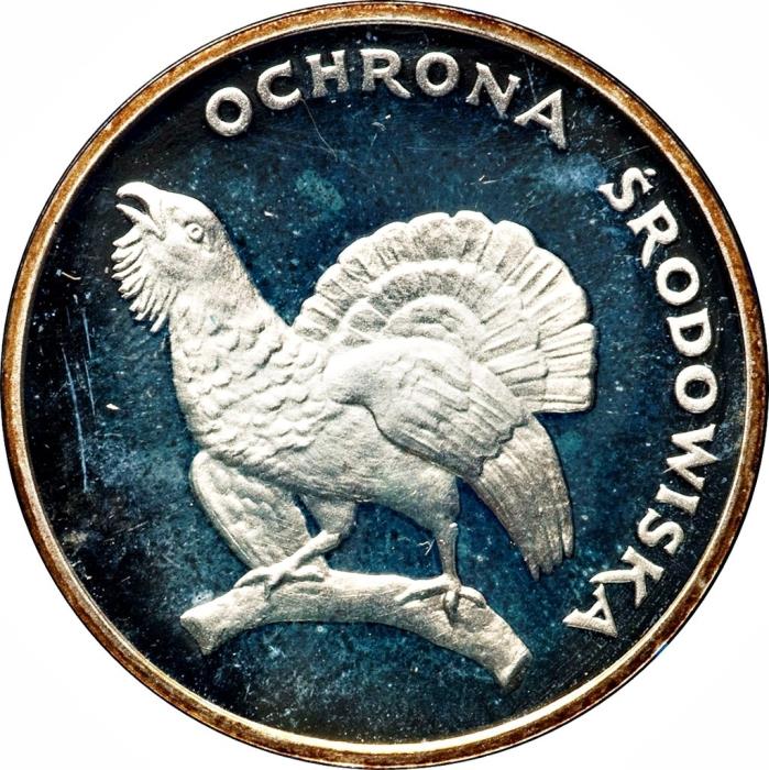 (1980) Монета Польша 1980 год 100 злотых &quot;Глухарь&quot;  Серебро Ag 625  PROOF