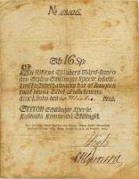 (,) Банкнота Швеция 1802 год 16 крон    UNC