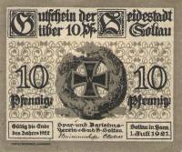 (№1921) Банкнота Германия 1921 год "10 Pfennig"