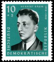 (1961-044) Марка Германия (ГДР) "Герберт Баум"    Герои сопротивления II O