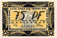 (№1921) Банкнота Германия 1921 год "75 Pfennig"