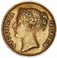 () Монета Стрейтс Сетлментс («Поселения у пролива»)  1845 год 12  ""   Медь  UNC