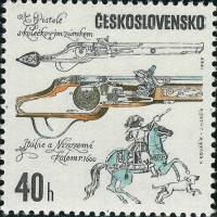 (1969-005) Марка Чехословакия "Пистолет с колесным замком"    Историческое огнестрельное оружие I O