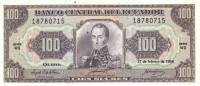 Банкнота Эквадор 1994 год 100 сукре Симон Боливар   UNC