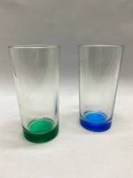 Стаканы 2 шт цветное стекло, толстое дно