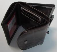 Портмоне женское "Wanlima", Натуральная кожа, 2 отделение, Клепка, "поцелуй", Коричневое