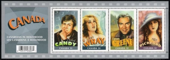 (№2006-84) Блок марок Канада 2006 год &quot;Канадцы в Голливуде&quot;, Гашеный