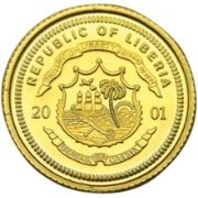 () Монета Либерия 2001 год 10 долларов ""   AU