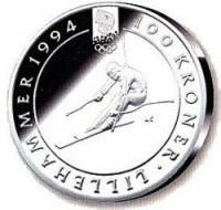 () Монета Норвегия 1993 год 100  ""   Биметалл (Серебро - Ниобиум)  UNC