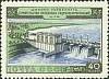 1954-029 Марка СССР Гидроэлектростанция   Развитие сельского хозяйства II Θ