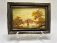 Картина в раме с подписью автора 18х13 см 
