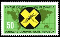 (1963-011) Марка Германия (ГДР) "Желтый Крест"    Борьба с малярией III O