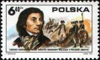 (1975-053) Марка Польша "Тадеуш Костюшко"    200 лет независимости США III Θ