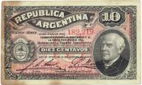 (№1895P-228) Банкнота Аргентина 1895 год "10 Centavos"
