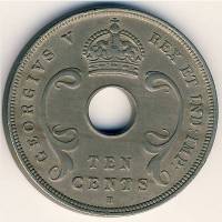 (№1911km8) Монета Восточная Африка 1911 год 10 Cents (нет или ч)