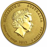 (,) Монета Австралия 2012 год 5 долларов   Биметалл (Платина - Золото)  UNC