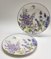 Тарелки десертные 2 штуки фарфор Lefard Provence Fine China лаванда сиреневые цветы