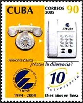 (№4685) Марка Куба 2005 год &quot;Компания ЭТЕКСА&quot;, Негашеная