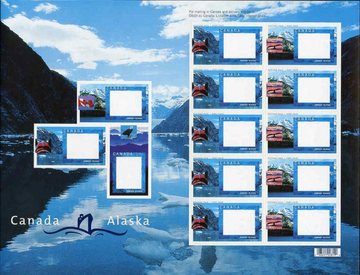 (№2003-2129) Лист марок Канада 2003 год &quot;Круиз CanadaAlaska Почтовые Картину&quot;, Гашеный