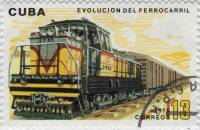 (1975-067) Марка Куба "Тепловоз ДВМ-9"    Развитие железных дорог III Θ