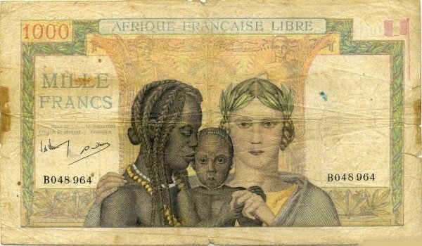 (№1941P-9) Банкнота Экваториальная Африка 1941 год &quot;1,000 Francs&quot;