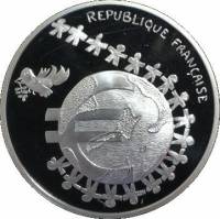(№2002km1293a) Монета Франция 2002 год frac14; Euro (Дети)