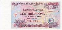 (№2002P-114) Банкнота Вьетнам 2002 год "1,000,000 Đồng"