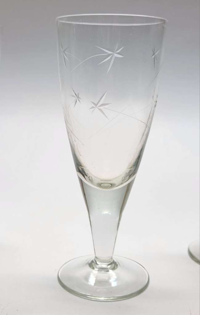 Бокалы 6 штук хрусталь СССР алмазная резка