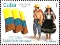 (1990-070) Марка Куба "Колумбия"    История Латинской Америки III Θ