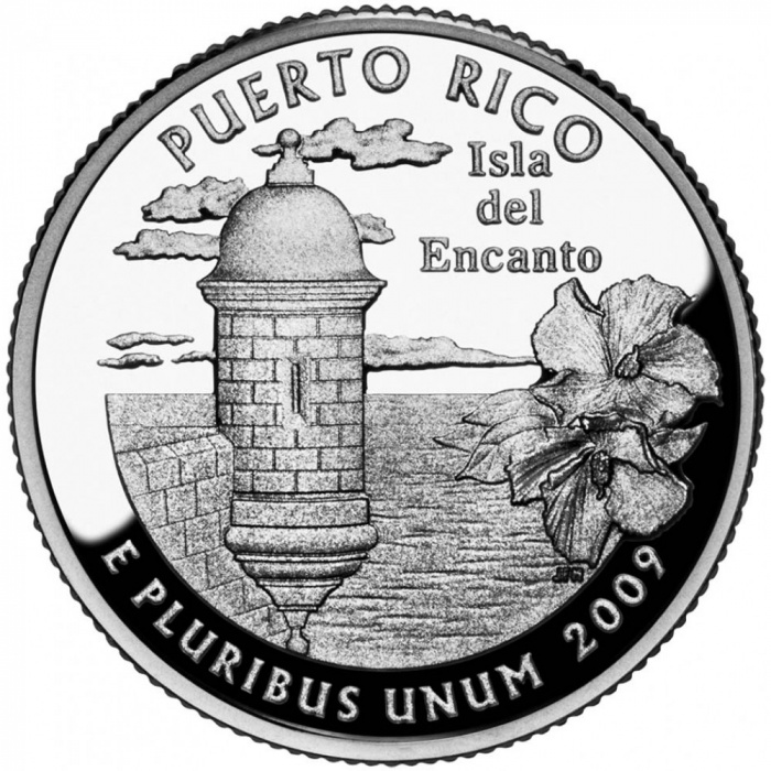 (052d) Монета США 2009 год 25 центов &quot;Пуэрто-Рико&quot; 2009 год Медь-Никель  UNC