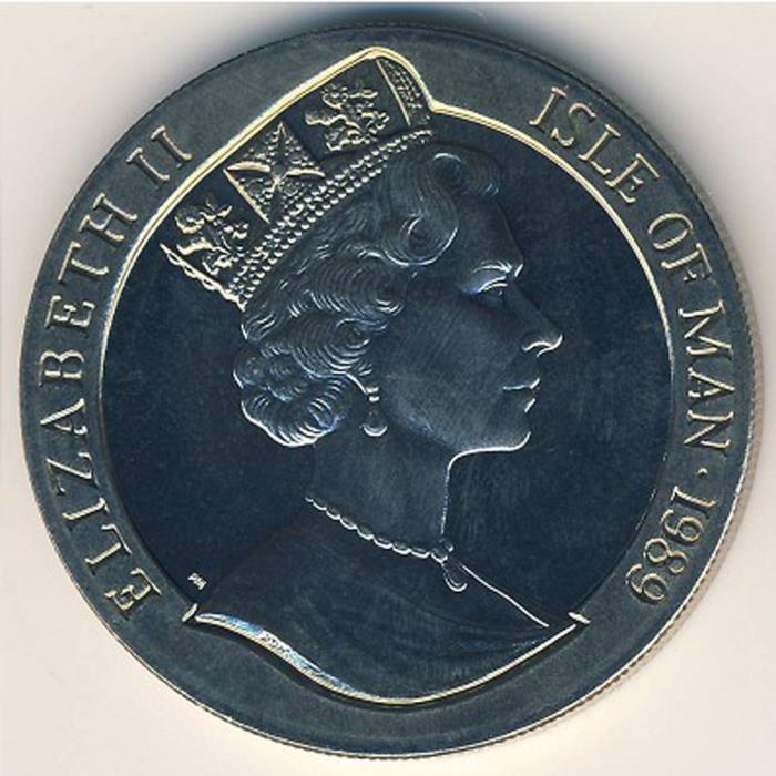 (1989) Монета Остров Мэн 1989 год 1 крона &quot;Королевский визит&quot;  Никель Медь-Никель  UNC