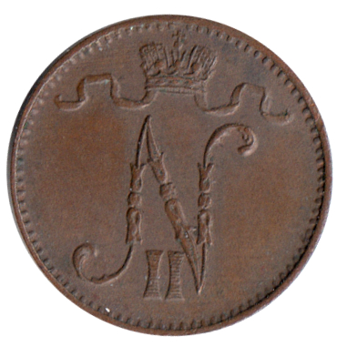 (1909) Монета Финляндия 1909 год 1 пенни   Медь  XF