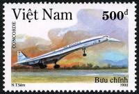 (1992-024) Марка Вьетнам "Конкорд"    Самолеты III Θ