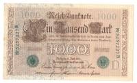 (1910) Банкнота Германия 1910 год 1 000 марок "Зелёные печати"   UNC