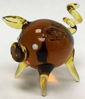 Фигурка "Поросёнок", стекло, СССР (сост. на фото)