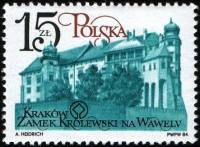 (1984-057) Марка Польша "Королевский Замок, Вавель"    Реставрация памятников в Кракове III Θ