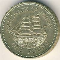 (№1992km86) Монета Джерси 1992 год 1 Pound (Геба 1861)