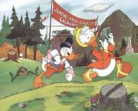 (1987-097) Блок марок  Монголия "Микки и дональд"    Мультфильмы Уолта Диснея III Θ