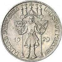 (1929e) Монета Германия Веймарская республика 1929 год 5 марок   1000 лет основания Мейсена  VF