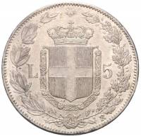 () Монета Италия 1879 год 5  ""   Биметалл (Серебро - Ниобиум)  UNC