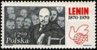 (1970-013) Марка Польша "Ленин среди делегатов"   100 лет со дня рождения В.И. Ленина III O