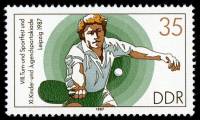 (1987-062) Марка Германия (ГДР) "Настольный теннис"    Спортивный фестиваль III Θ